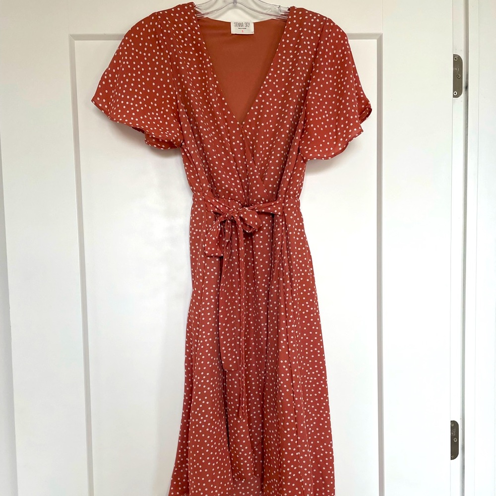 Pink polka dot dress